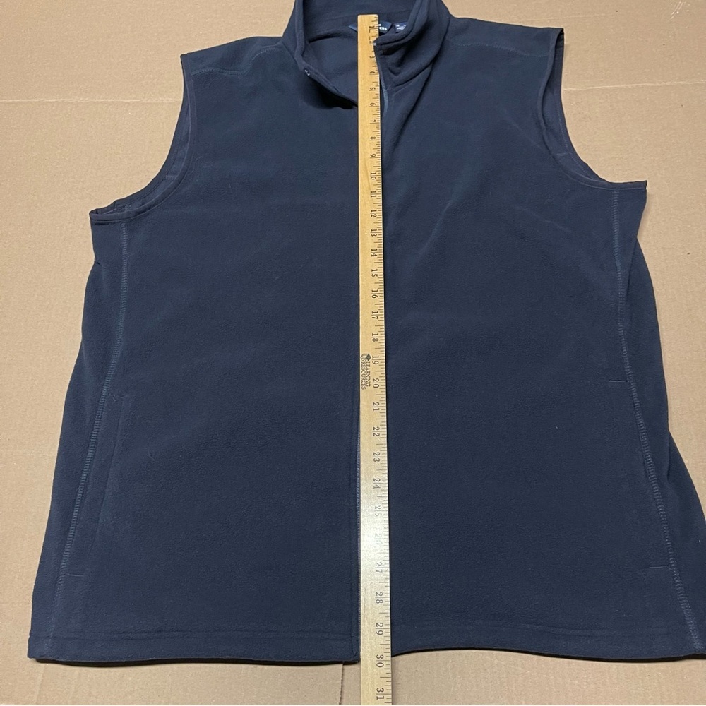 Lands End Outfitters Men’s Size XL Vest Navy Blue Fleece Full Zip - Picture 6 of 7